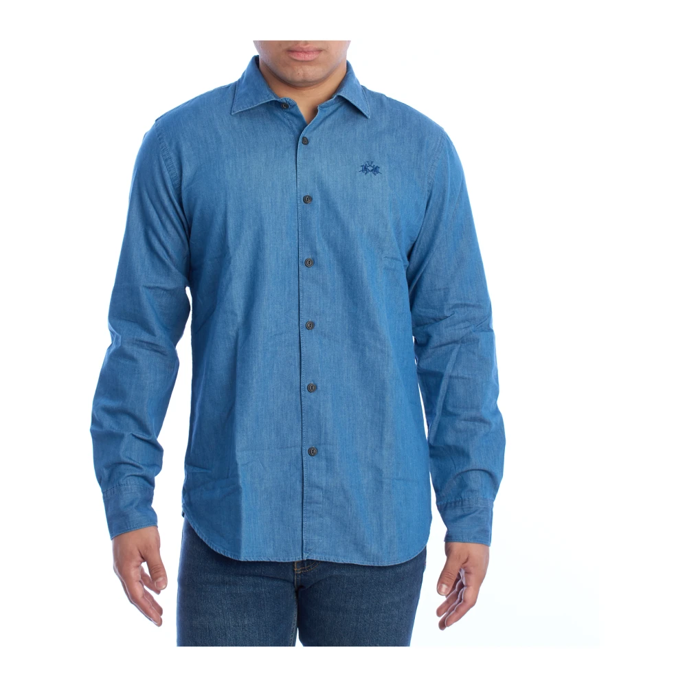 LA MARTINA Klassiek Denim Overhemd voor Mannen Blue Heren