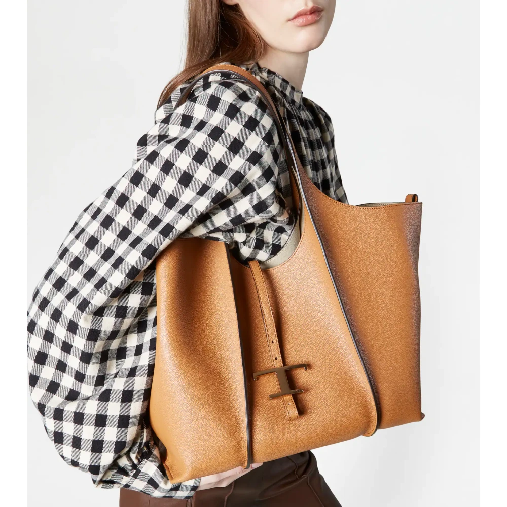 TOD'S Tijdloze Leren Shopper Brown Dames