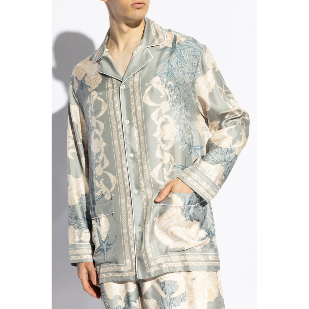 Versace Zijden pyjamashirt Multicolor Heren