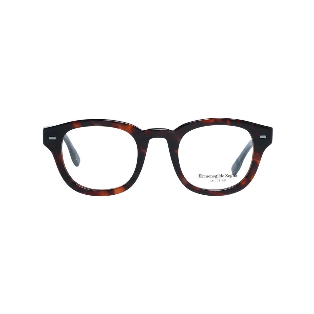 Ermenegildo Zegna Bruine ronde optische monturen met veerscharnier Brown Heren