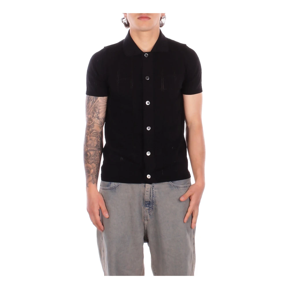 Alpha Studio Men's Black Cardigans, L, Shirts