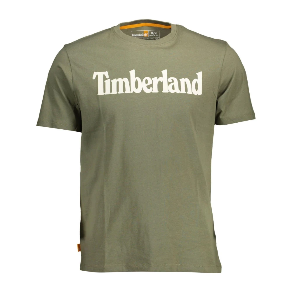 Timberland Groene katoenen T-shirt met opvallende print Green Heren