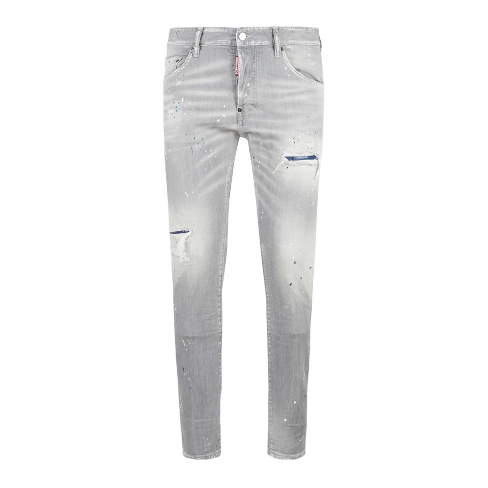 Dsquared2 Klassiska Denim Jeans med Fem Fickor Gray, Herr