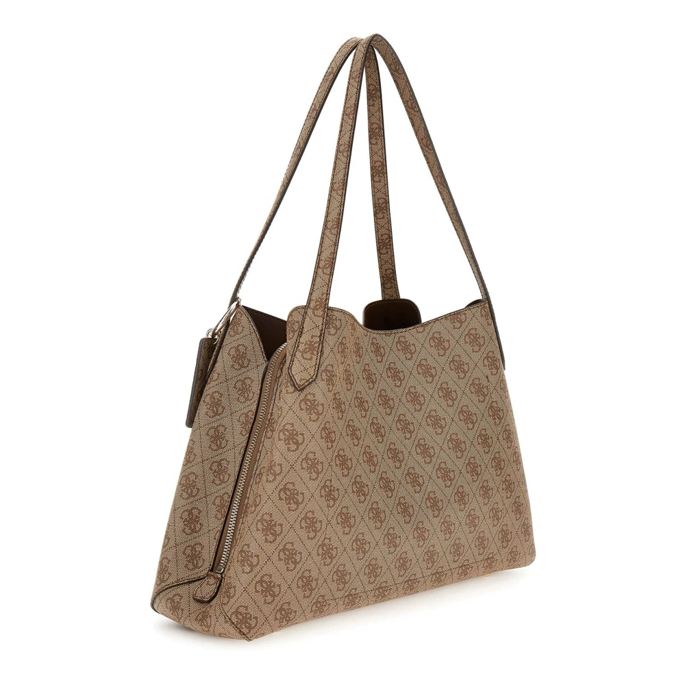 Guess Latte Logo Schoudertas Nolana Model Brown Dames