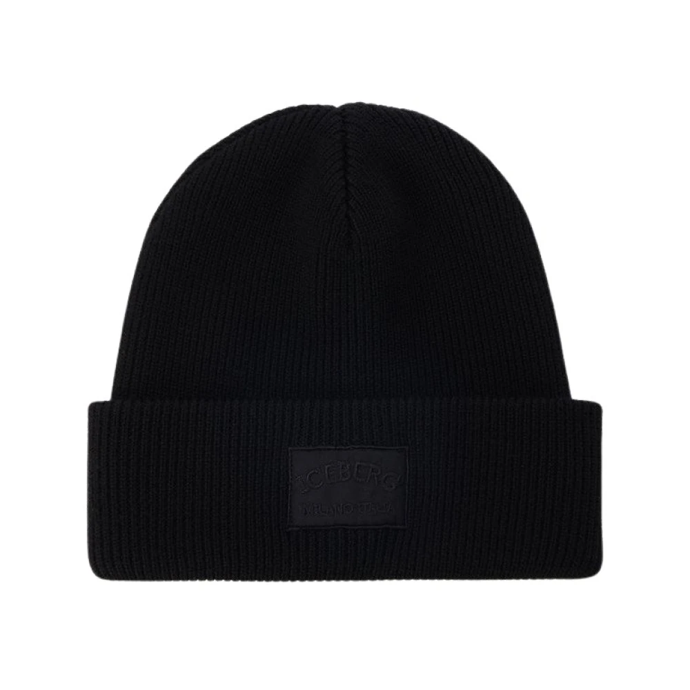 Iceberg Muts van extrafijne merinowol Black Heren