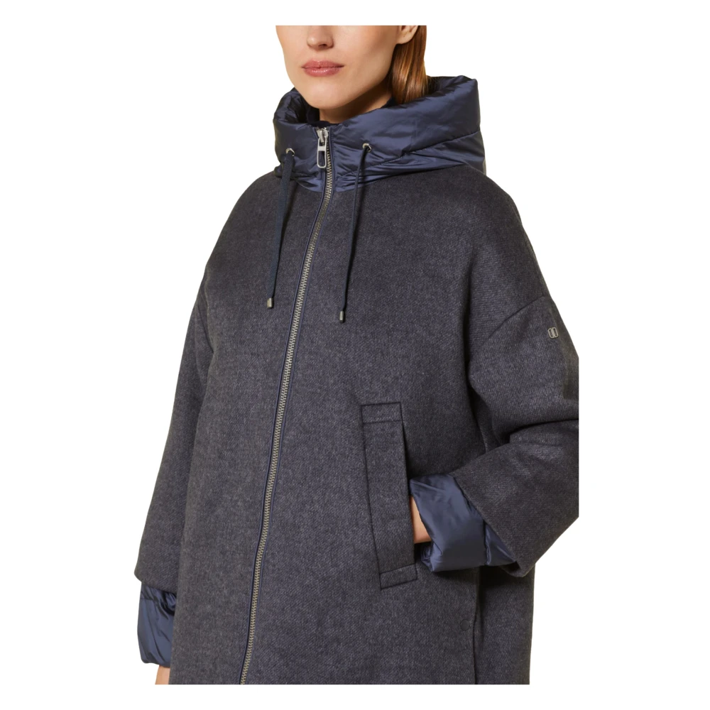 Duno Blauwe Wollen Kimono Jas Blue Dames