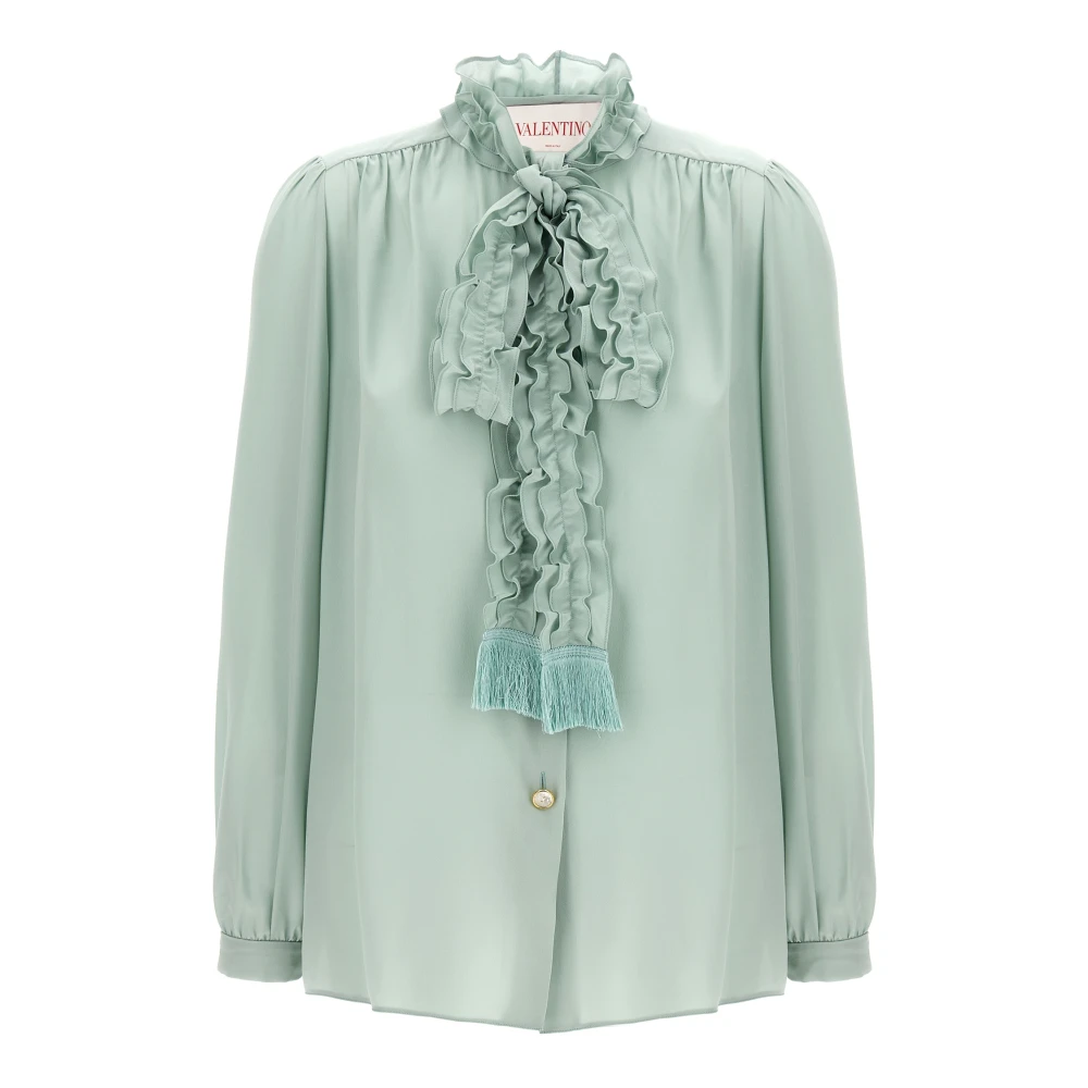 Valentino Garavani Women's Green Crepe De Chine Shirt