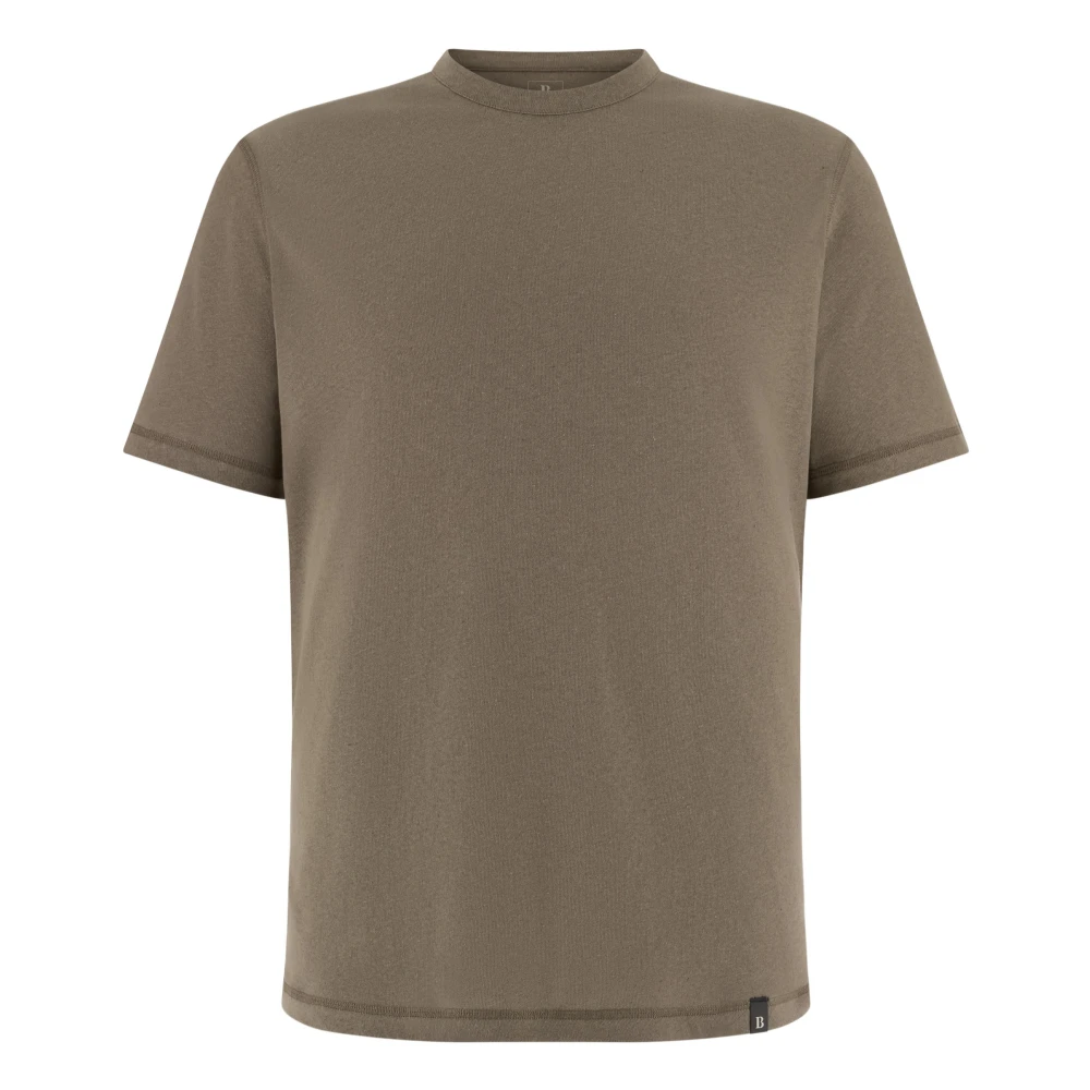Boggi Milano Mannelijk Bruin Tops Heren, S, Katoen, T-Shirt Katoen Linnen