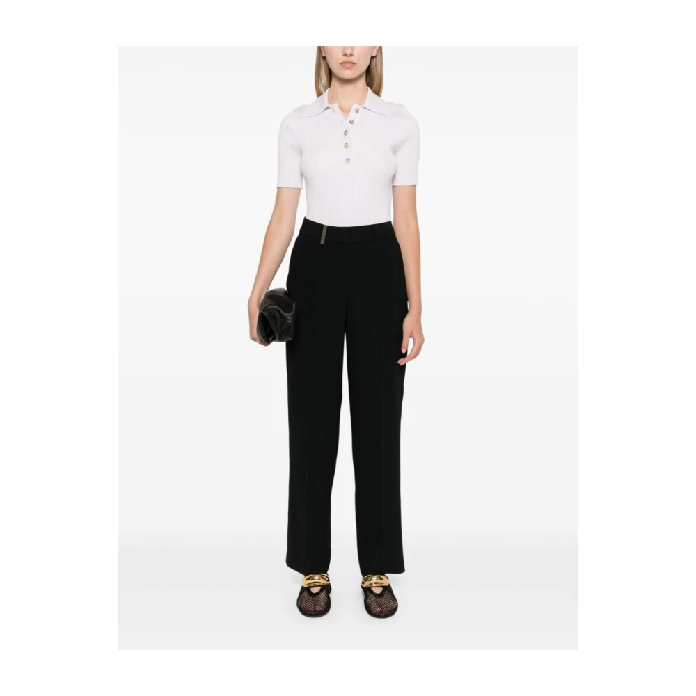 PESERICO Zwarte Broek voor Vrouwen Aw24 Black Dames