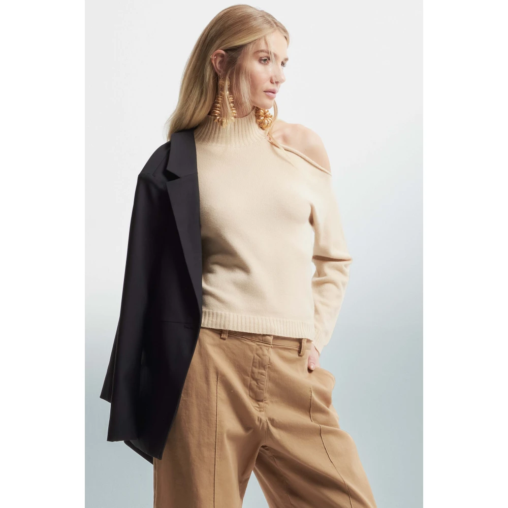 Kocca Cold Shoulder Trui Beige Dames