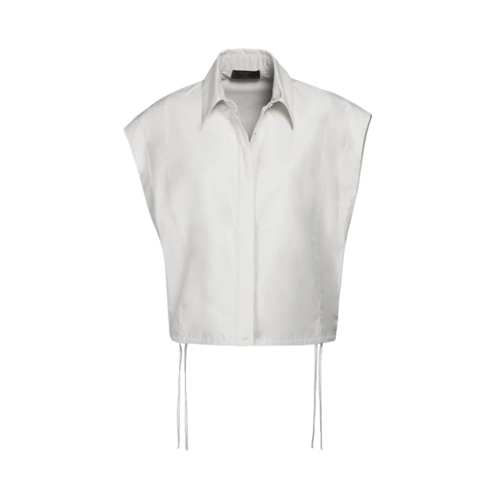 Moorer Women's White Sleeveless Shirt - Shirts - Xs - Blouses & Shirts