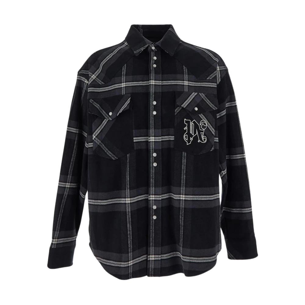 Palm Angels Check Overshirt Katoenen Shirt Multicolor Heren