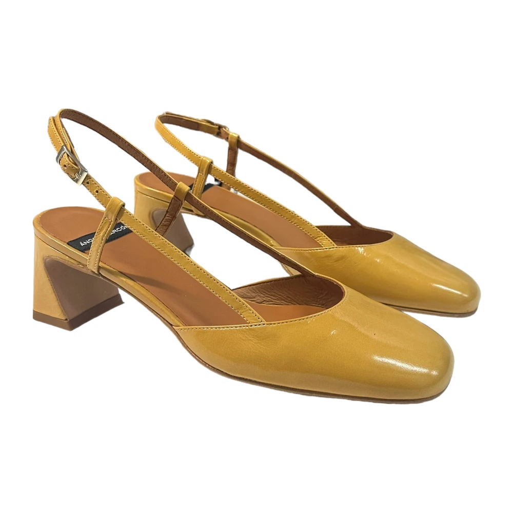 Angel Alarcon Leren sandalen met middelhoge hak Brown Dames