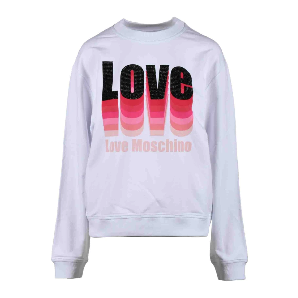 Love Moschino Katoen Elastaan Sweater White Dames