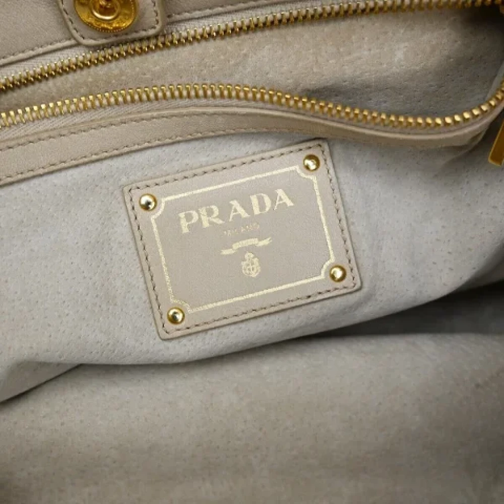 Prada Vintage Pre-owned Leather totes Beige Dames