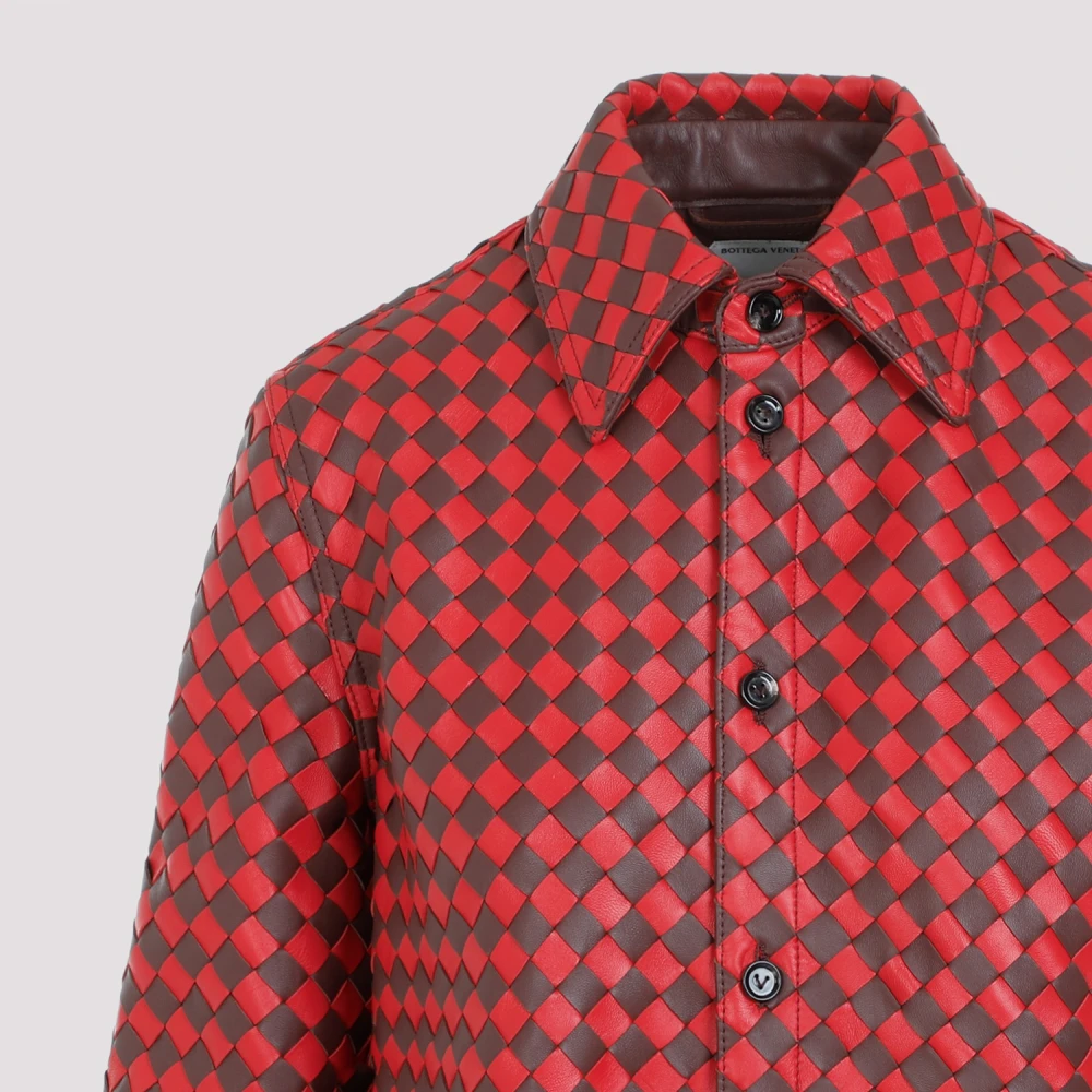 Bottega Veneta Multicolor Leren Shirt Rok Red Dames