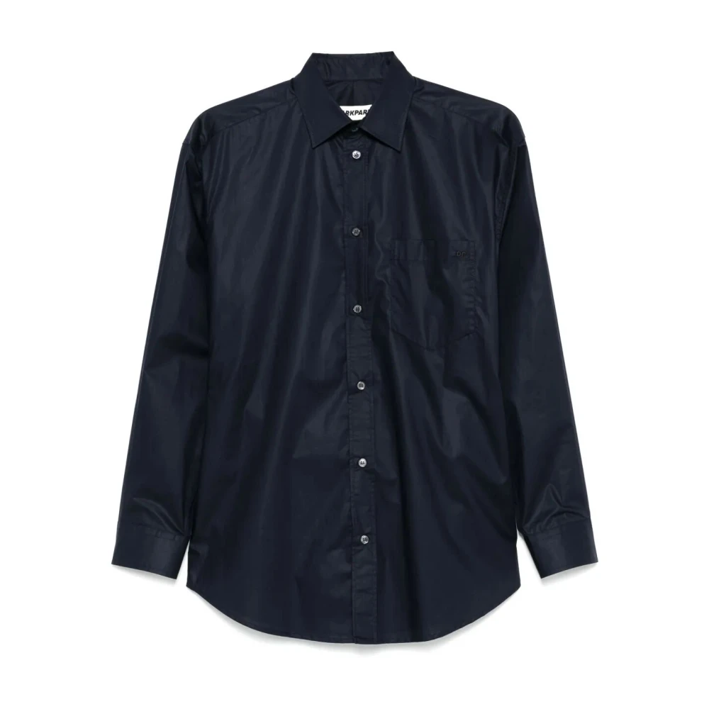 Darkpark Navy Maatwerk Overhemd met Voorknoppen Blue Dames