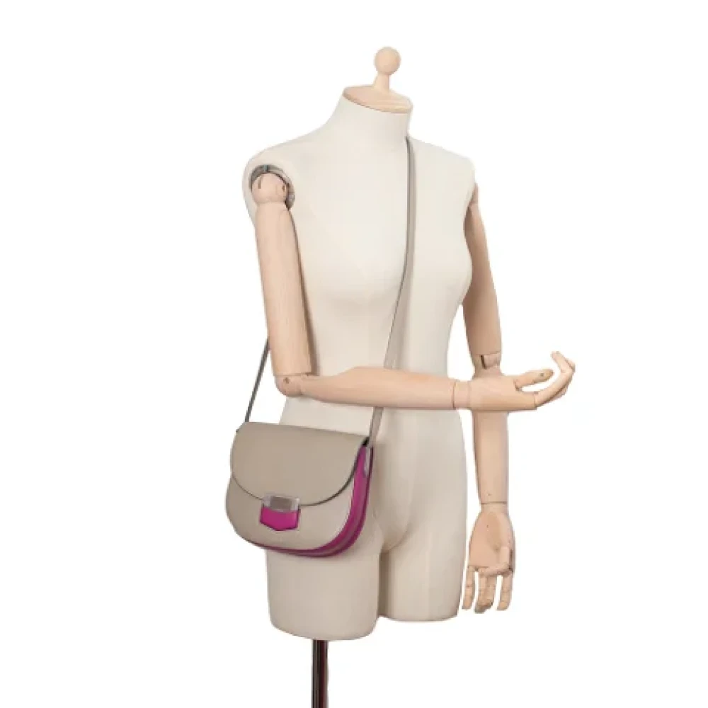 Celine Vintage Pre-owned Leather celine-bags Gray Dames