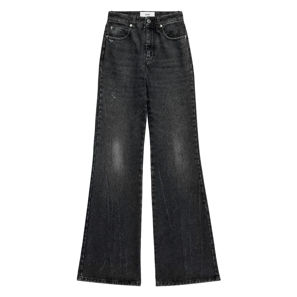 Ami Paris Donna Nero Jeans Flare Fit Neri
