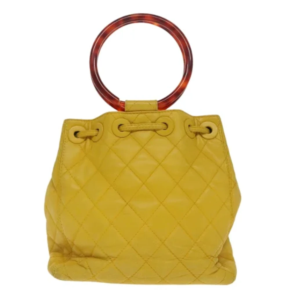 Chanel Vintage Pre-owned Leather handbags Yellow Dames