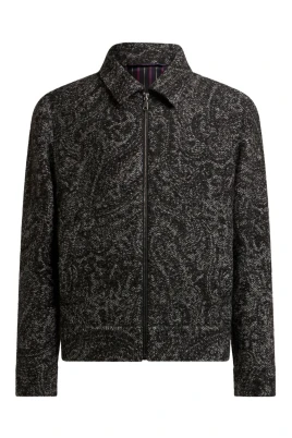 Wool-blend Jacquard Bomber Jacket