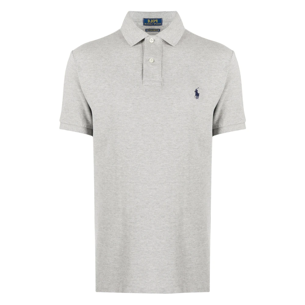Ralph Lauren Custom Slim Cotton Polo Shirt Gray Heren