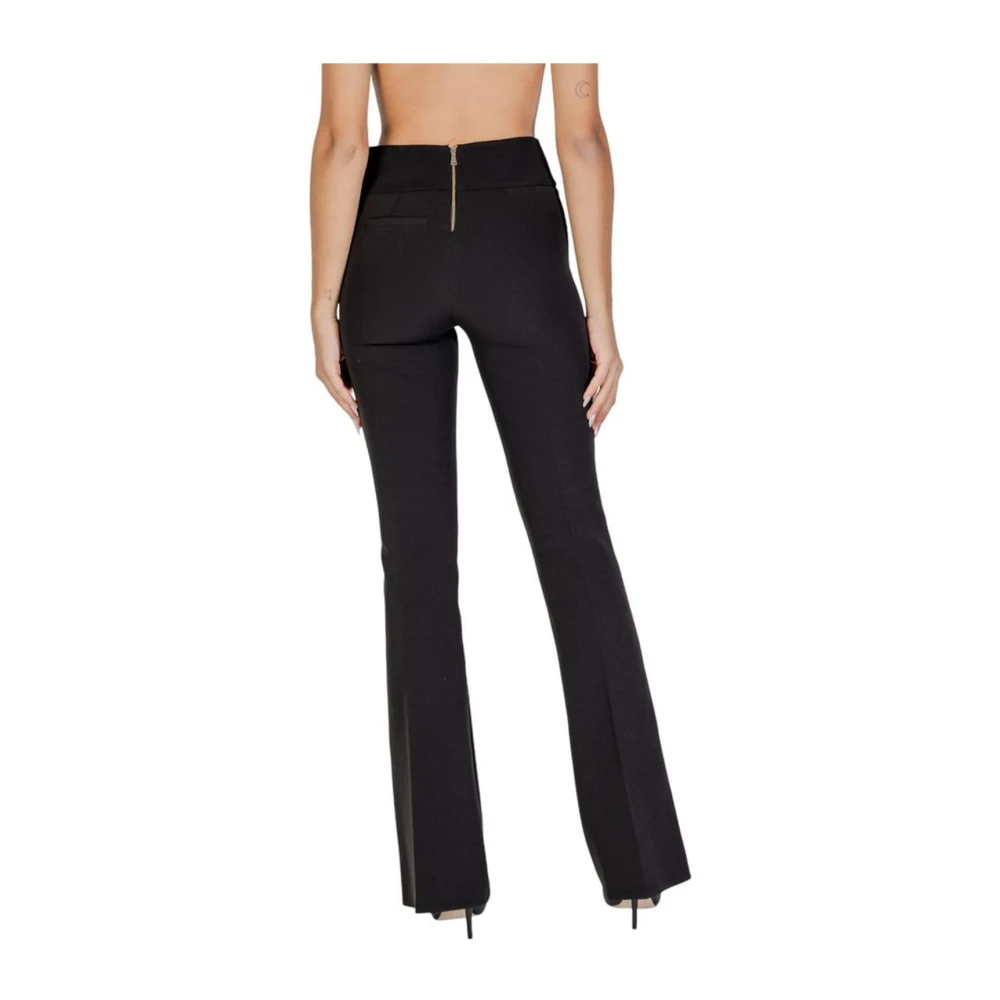 Sandro Ferrone Zwarte polyester blend elastaan broek Black Dames