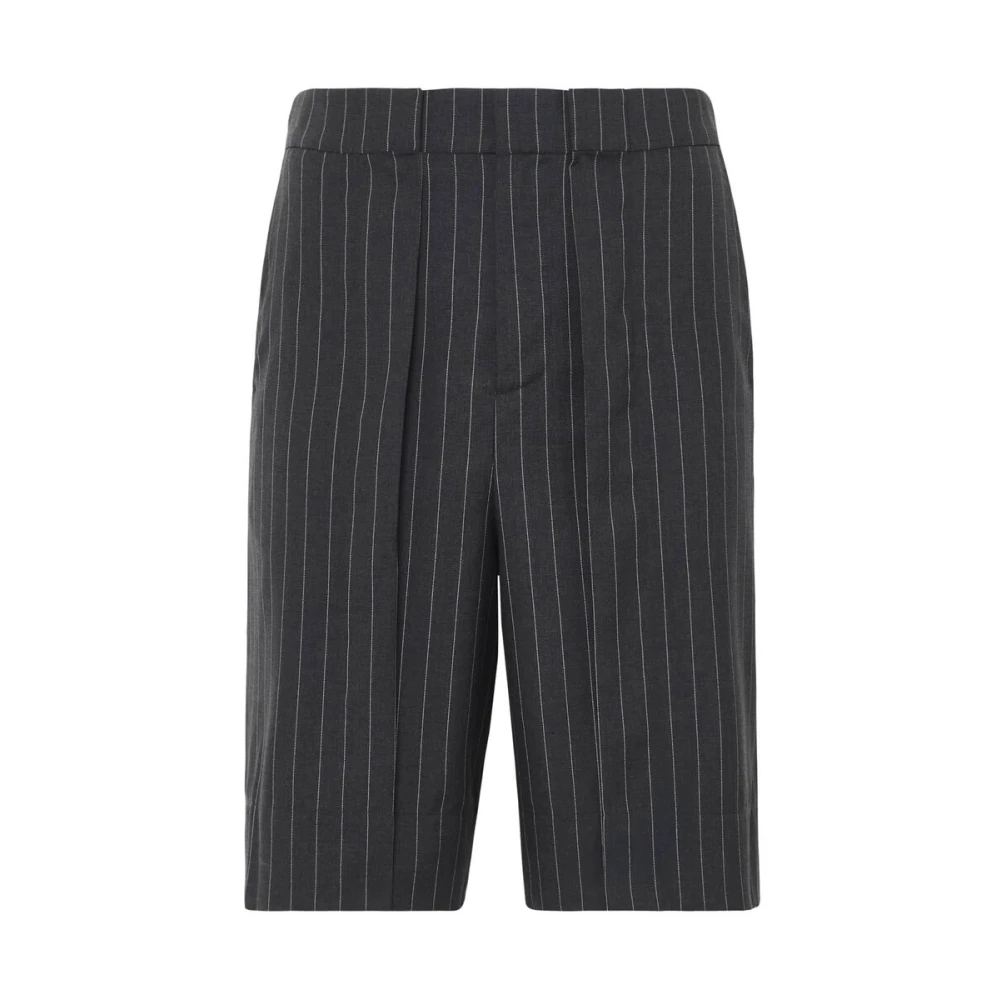 JW Anderson Grijze Box-Pleat Design Shorts Gray Heren