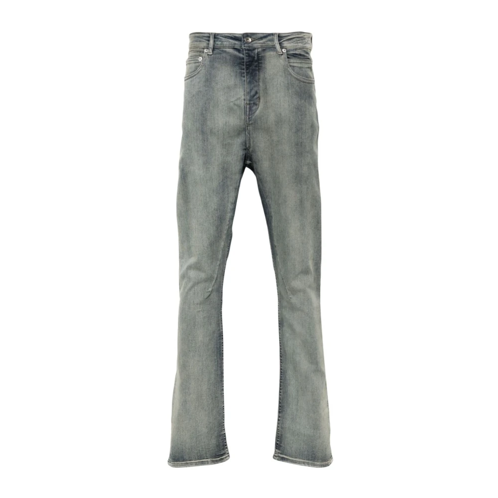 Rick Owens Slim Fit Grijze Denim Broek Gray Heren