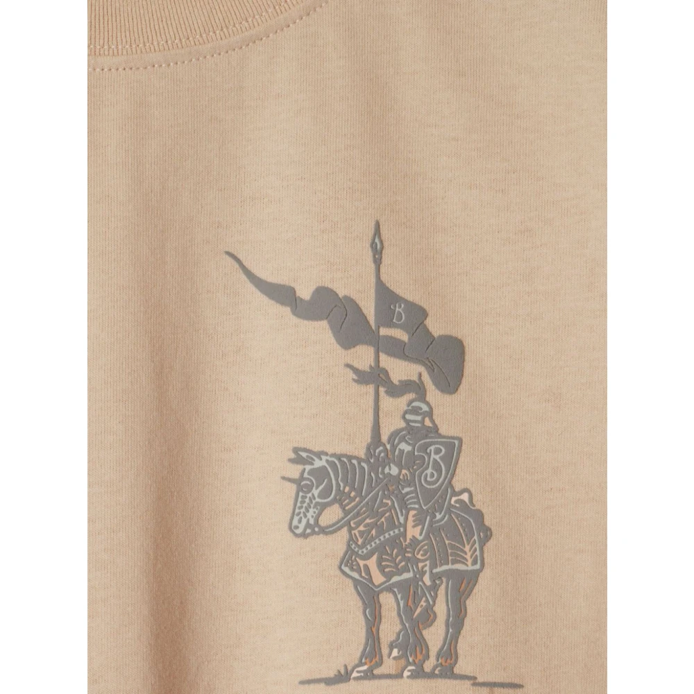 Burberry Beige Katoenen Jersey T-shirt Polo Beige Dames