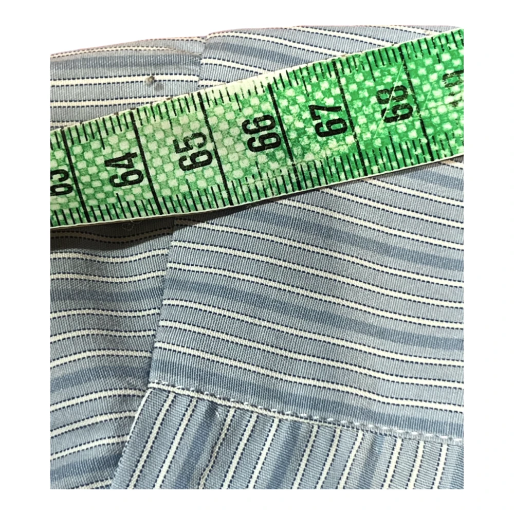 Salvatore Piccolo Napolitaans Webstreep Blauw Overhemd Blue Heren