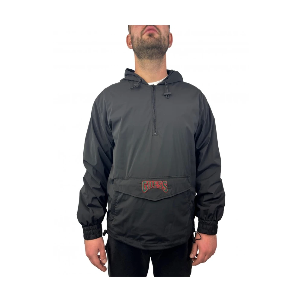Guess Hooded jas met ritssluiting Black Heren