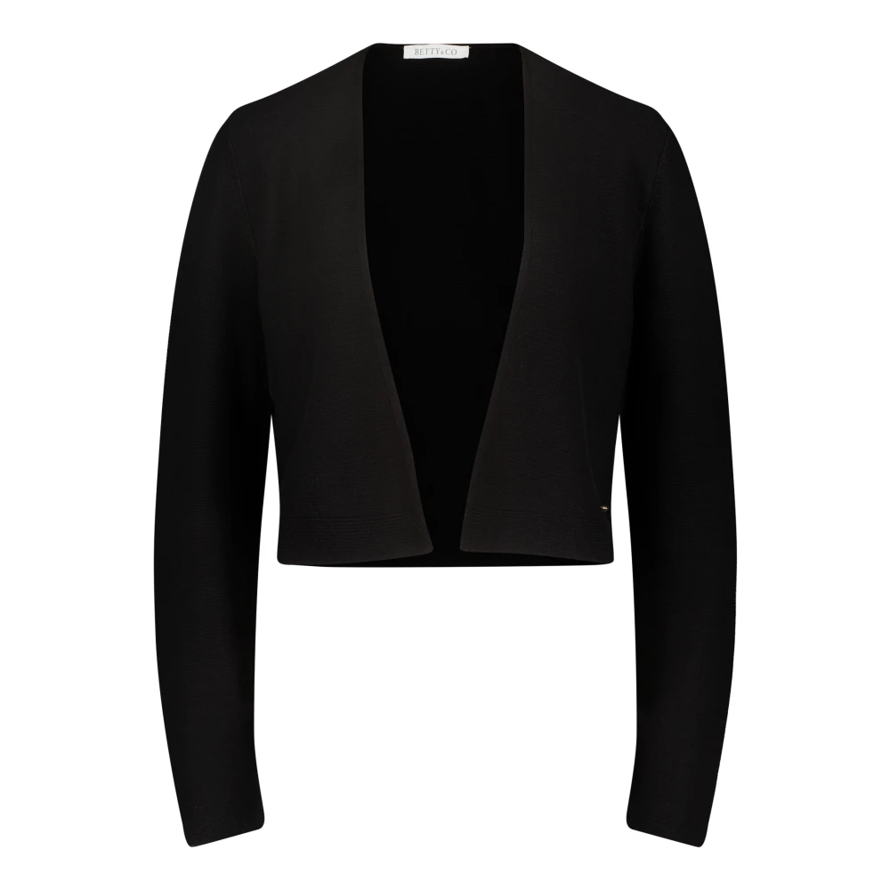 Betty & Co Open Gebreid Vest Black Dames
