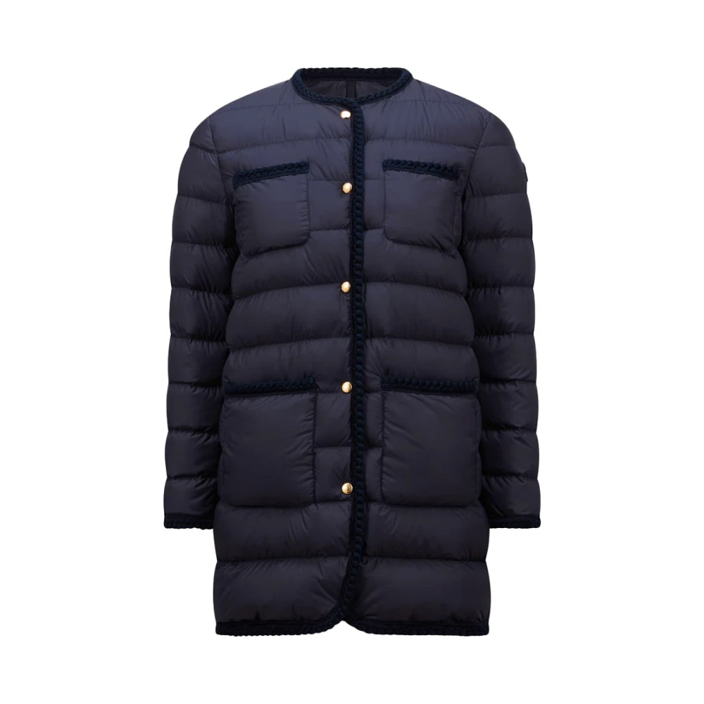 Moncler Lång dunjacka marinblå Modern Elegant Blue, Dam