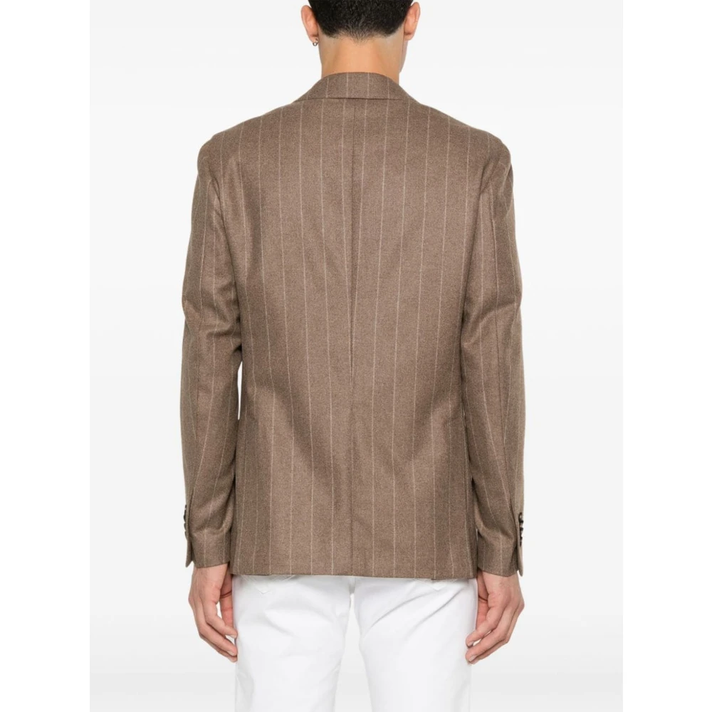 Lardini Gestreepte Cashmere Blazer Bruin Brown Heren