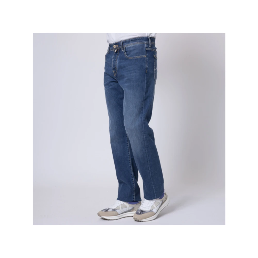 Jacob Cohën Donkerblauwe Gewassen Straight Cut Jeans Blue Heren