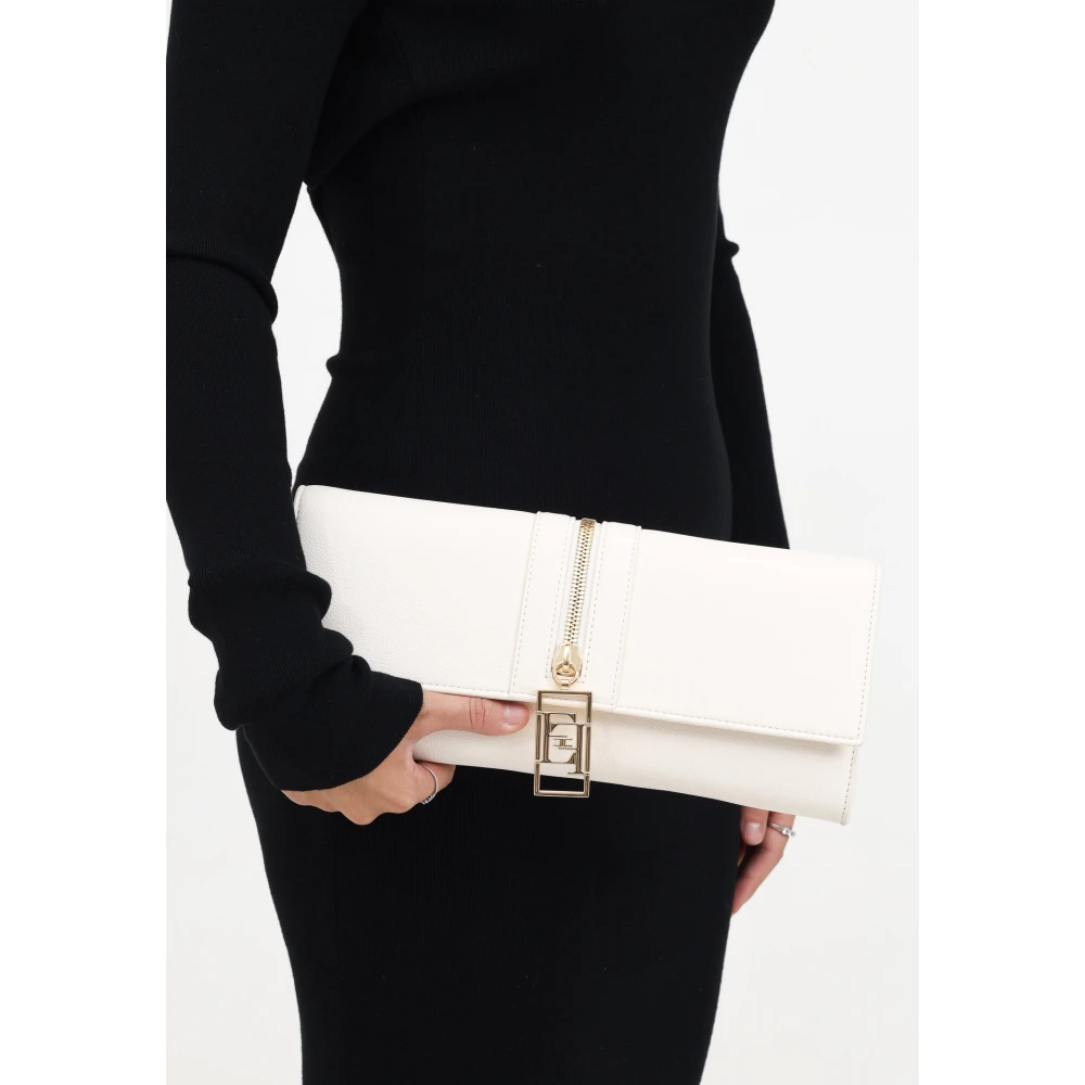 Elisabetta Franchi Witte Synthetisch Leren Clutch Tas Yellow Dames