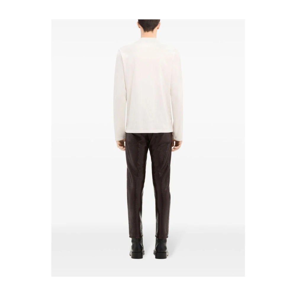 Courrèges Witte Katoenen Longsleeve T-shirt White Heren