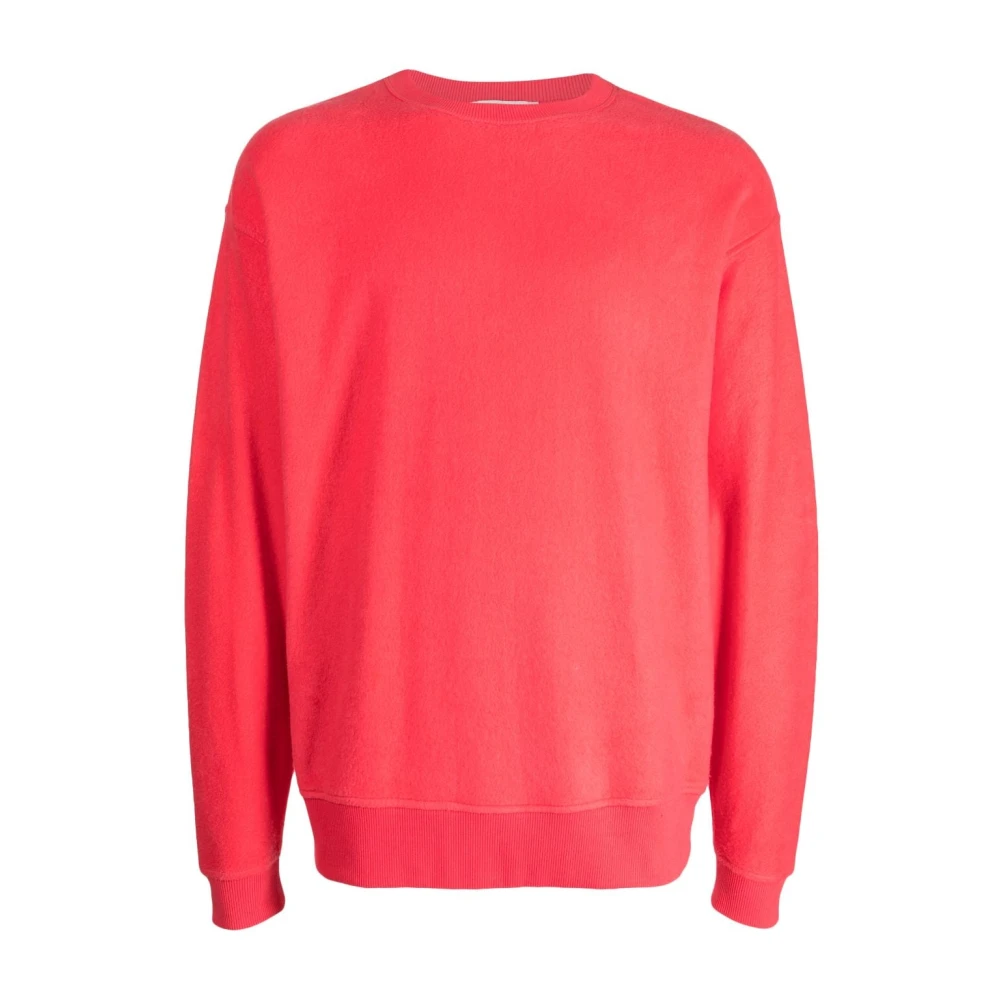 YMC You Must Create Koraalroze biologisch katoenen sweatshirt Red Heren