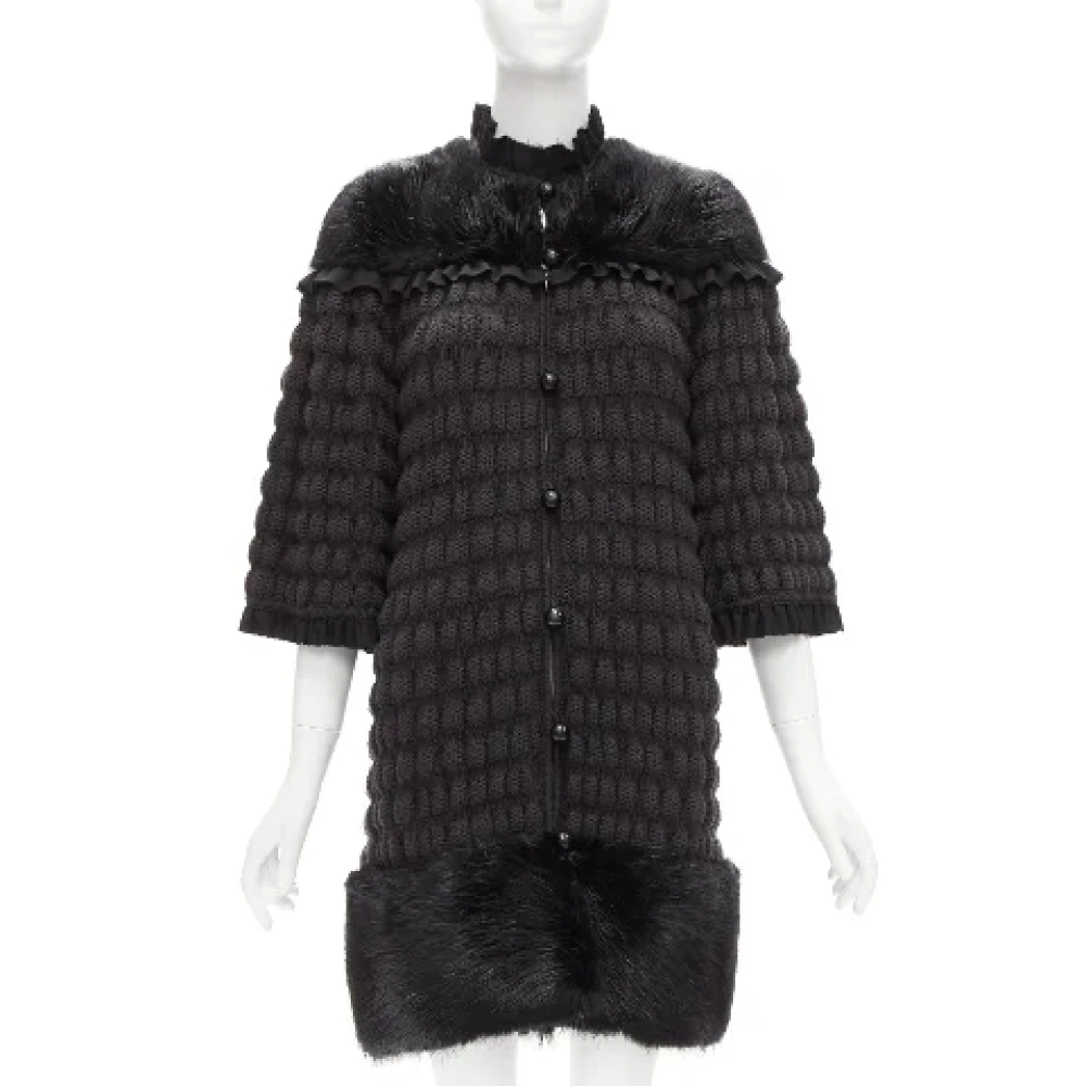 Fendi Vintage Pre-owned Fur outerwear Black Dames