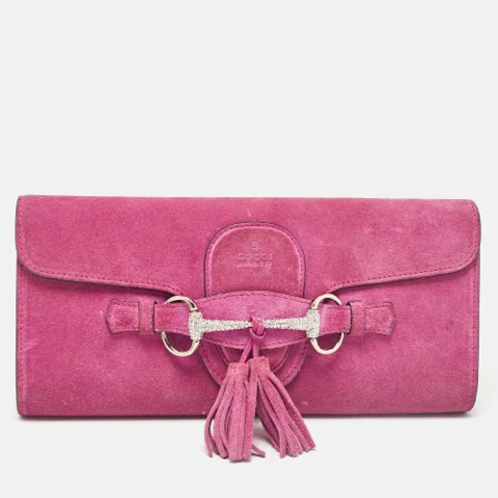 Gucci Vintage Pre-owned Suede clutches Pink Dames