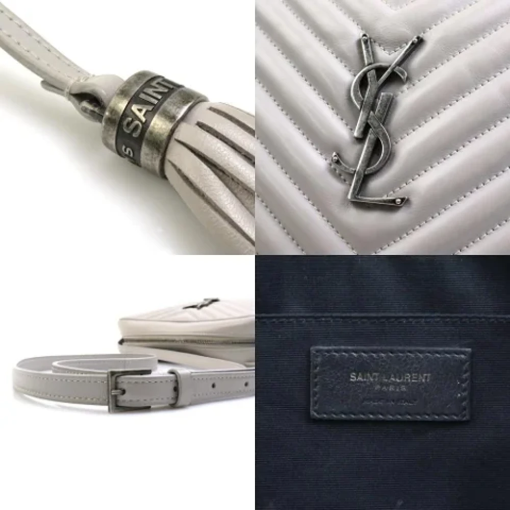 Saint Laurent Vintage Pre-owned Leather crossbody-bags Gray Dames