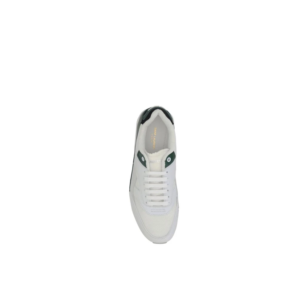 Saint Laurent Monogram Hiel Leren Sneakers White Heren