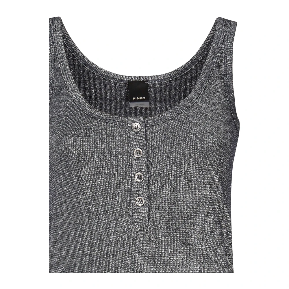 pinko Grijze Metallic Gebreide Sweater Top Gray Dames