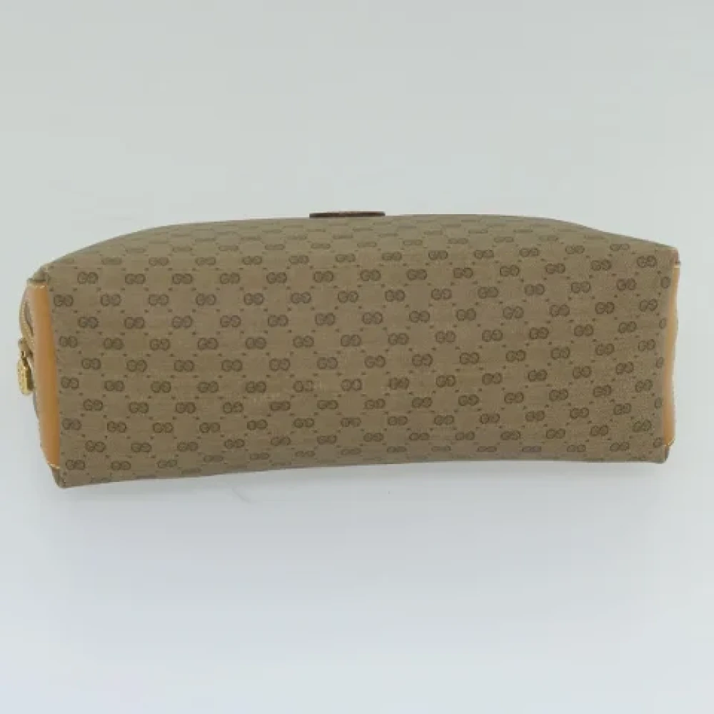 Gucci Vintage Pre-owned Leather clutches Beige Dames