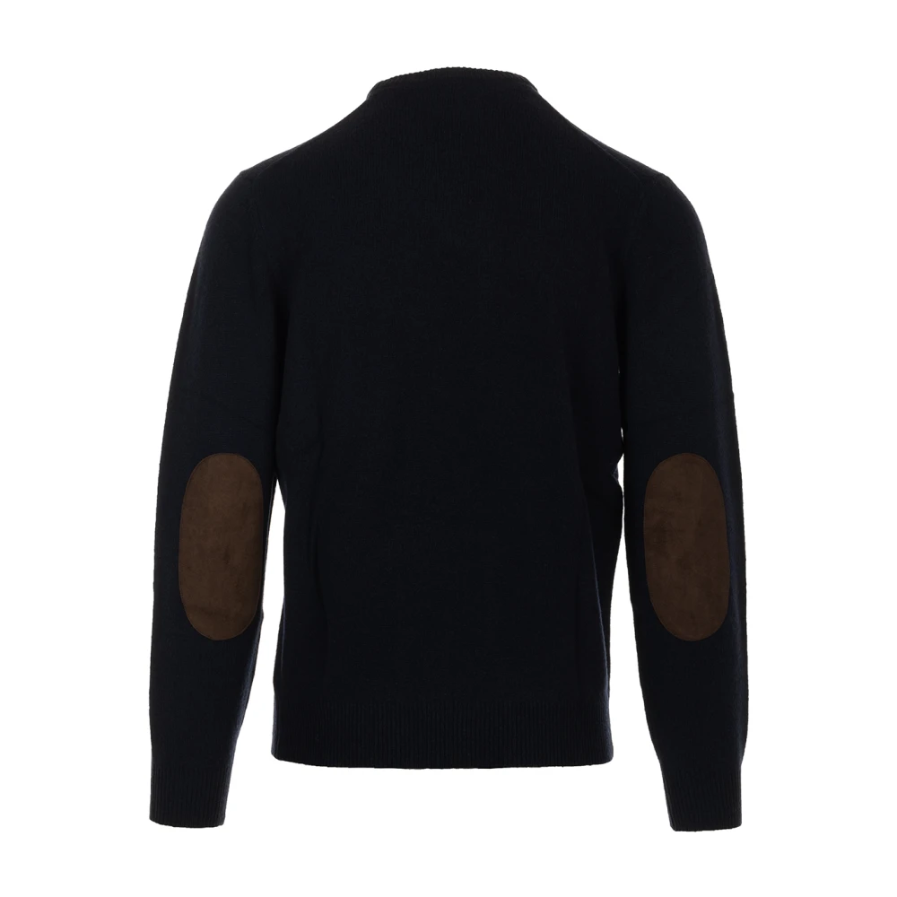 Barbour Blauwe Essential Patch Crew Sweater Blue Heren