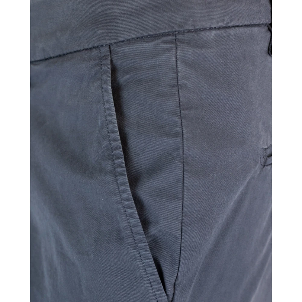 Mason's Blauwe Chino Broek Regular Fit Rits Knoopsluiting Blue Heren