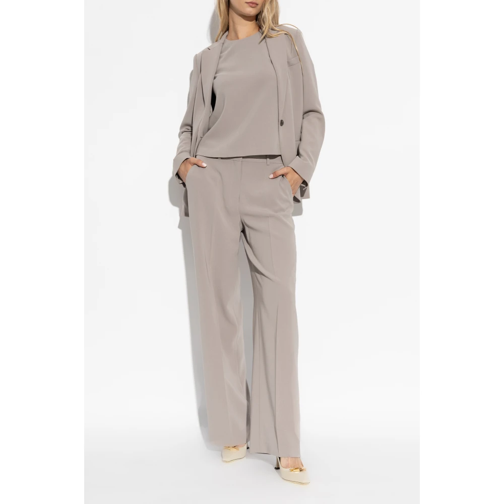 Theory Top met een ronde halslijn Gray Dames