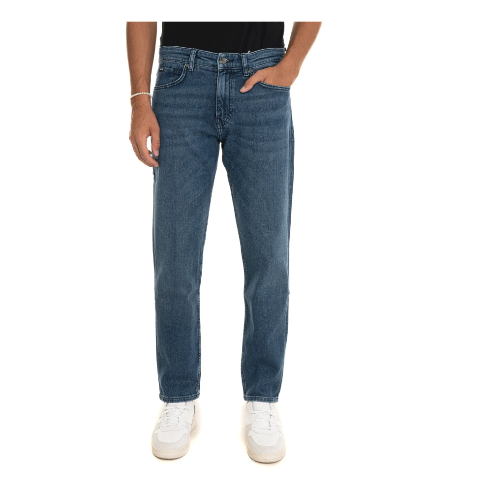 Boss Stonewashed Denim Jeans Blue Heren