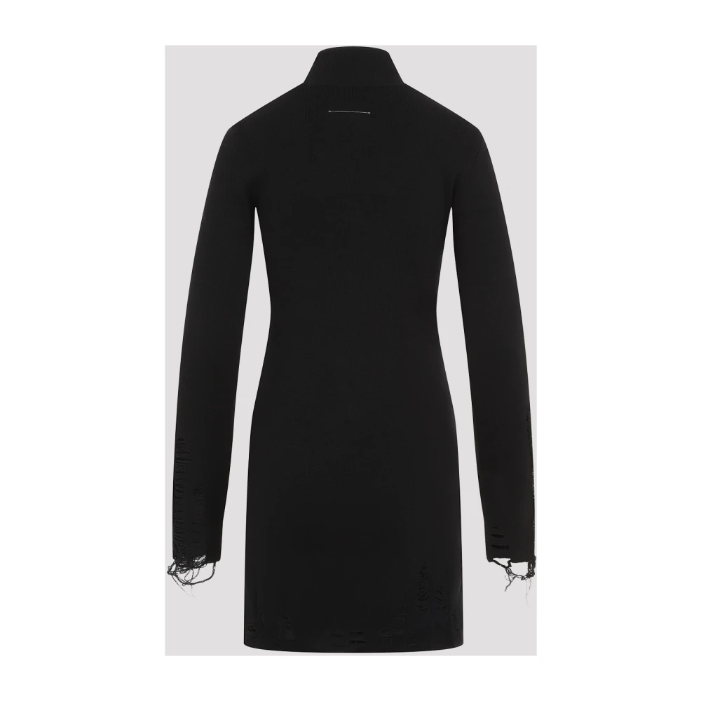 MM6 Maison Margiela Gebreide Jurk Black Dames